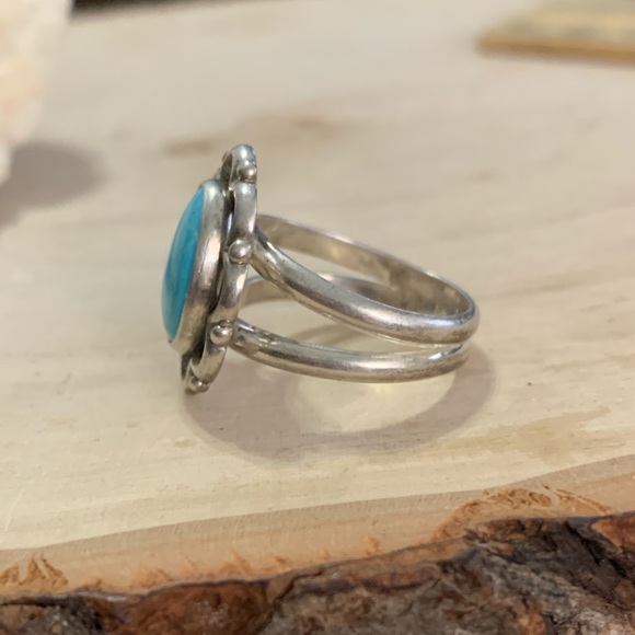 Signed Q.T. 925 Sterling Silver Ring Size 8 Quac Turquoise Inc Albuquerque, NM - Picture 3 of 8